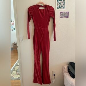 NWT metallic red jumpsuit